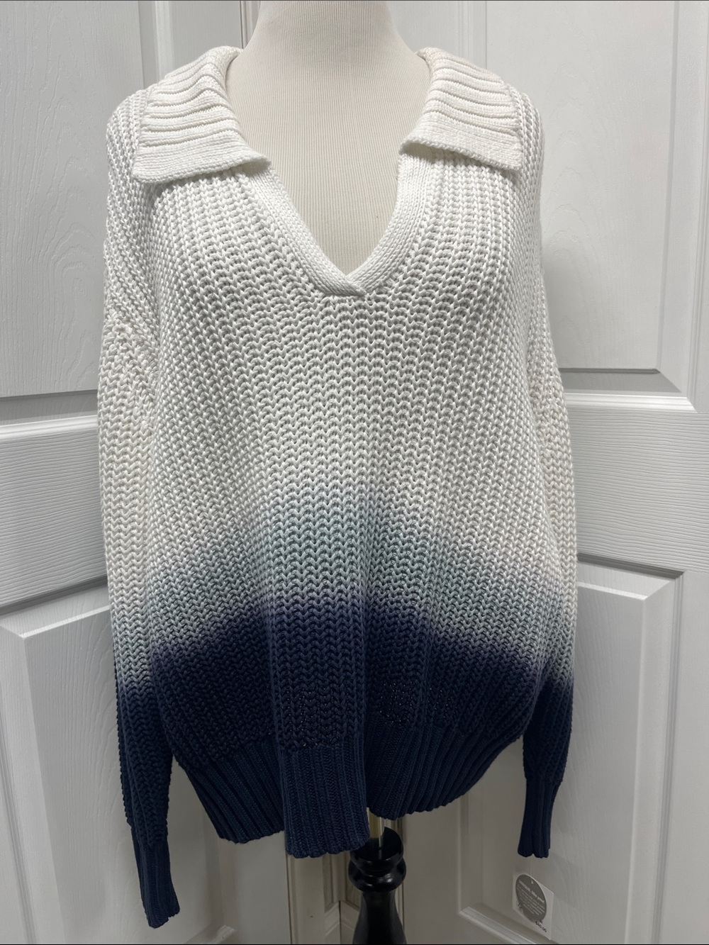 Falls Creek Dip Dye V- Neck Sweater NWT 3X